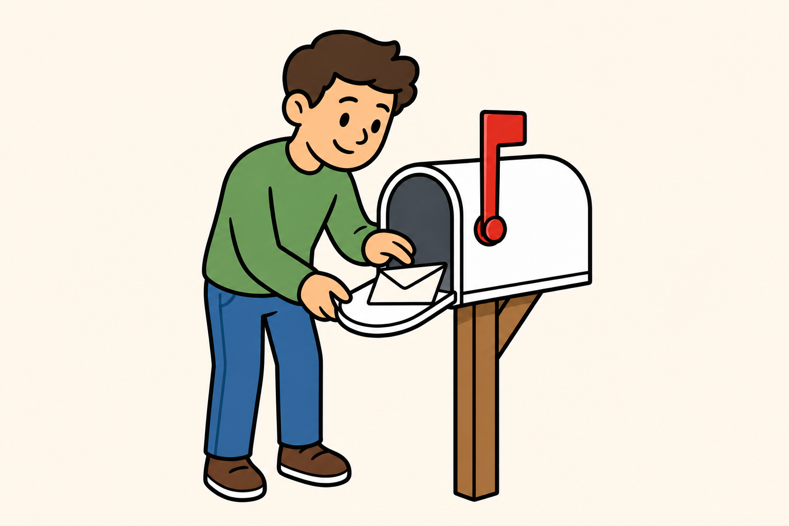Someone checking their Friends Weekly mailbox
